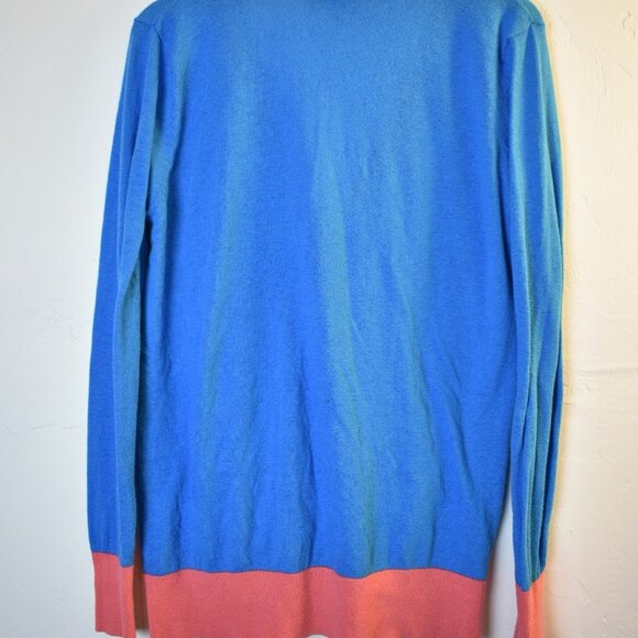 Prabal Gurung for Target Vibrant Blue Cardigan with Coral Accents - Picture 5 of 6